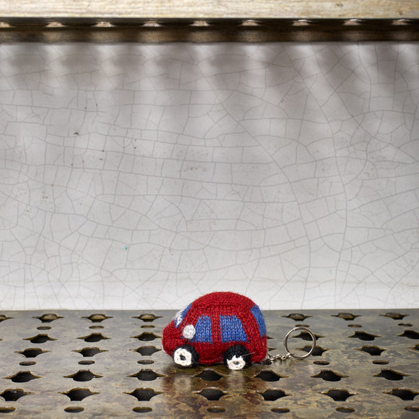 Porte clé Merci en tricot - Fiat 500