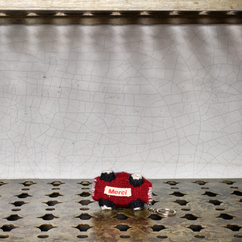 Porte clé Merci en tricot - Fiat 500