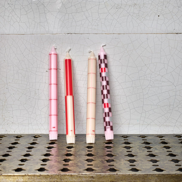 Lot 4 bougie Motifs - Rouge