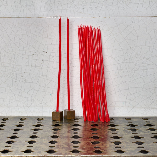 Lot de 20 bougies fines - Rouge