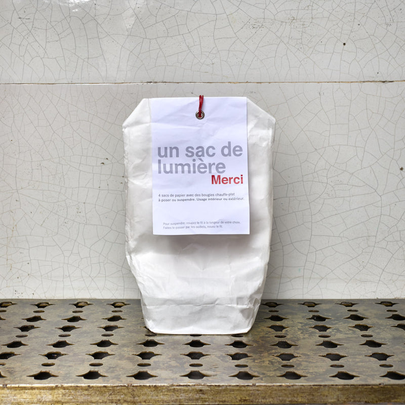 Set de 4 lanternes en papier - Blanc et argenté