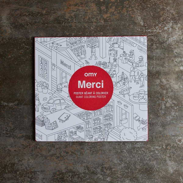 Poster géant Merci à colorier