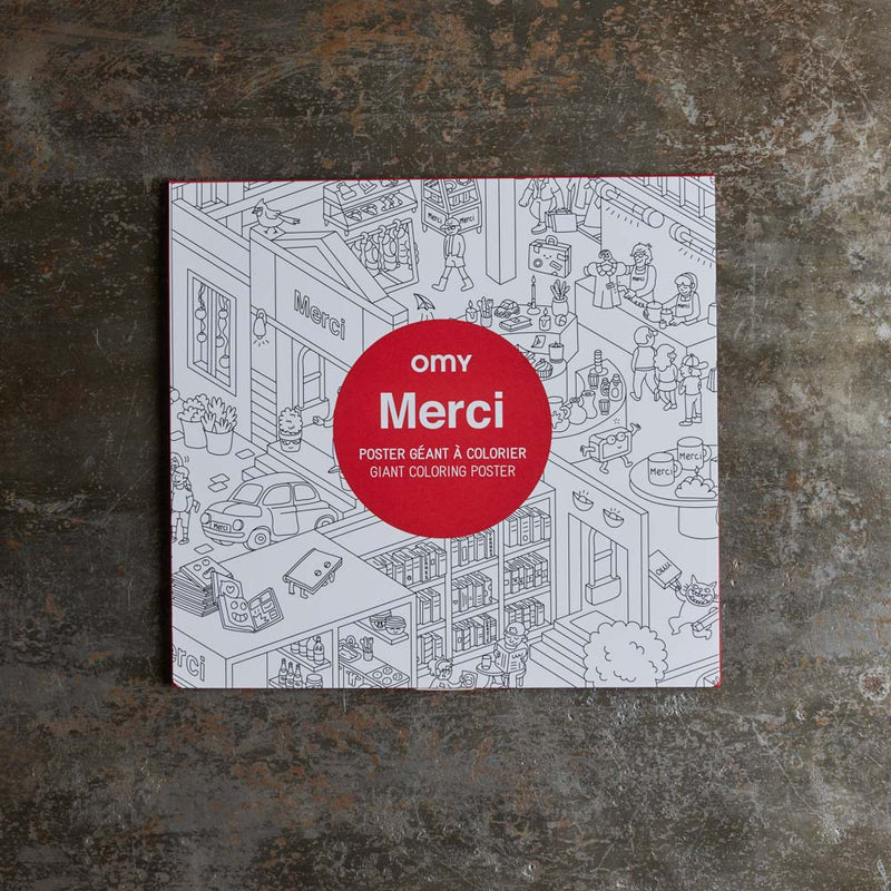 Poster géant Merci à colorier
