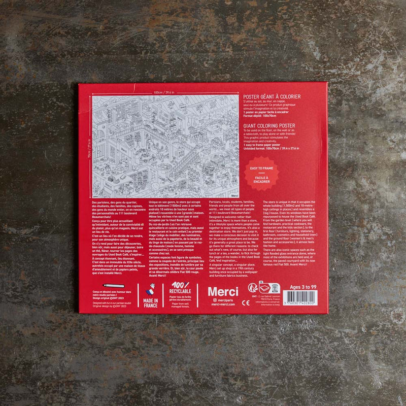 Poster géant Merci à colorier