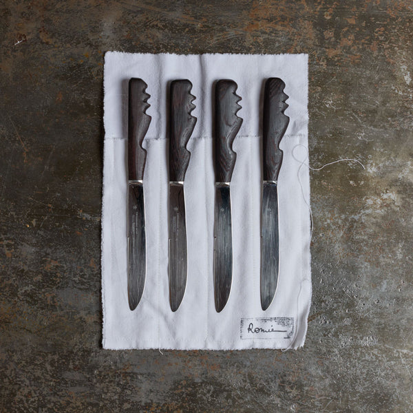 Set de 4 couteaux "Profils Wengé" - Romie Objetti