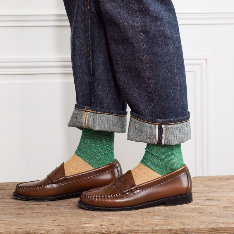 Merci - Chaussettes Ludo - Vert & Or