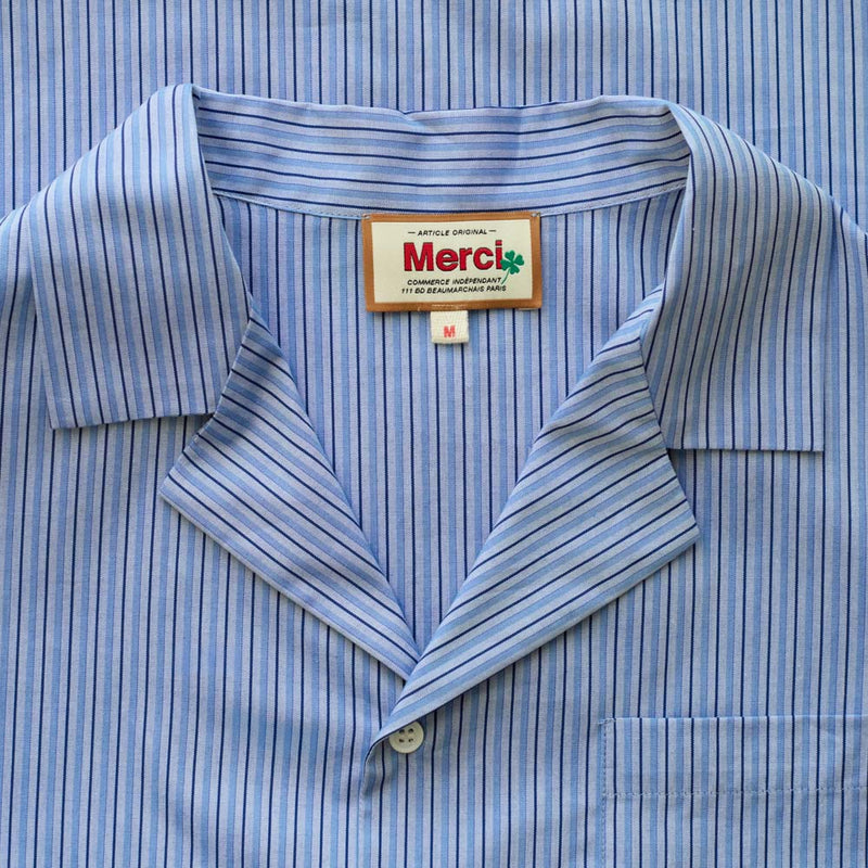 Merci - Pyjama en Coton - Rayures Triples Bleu