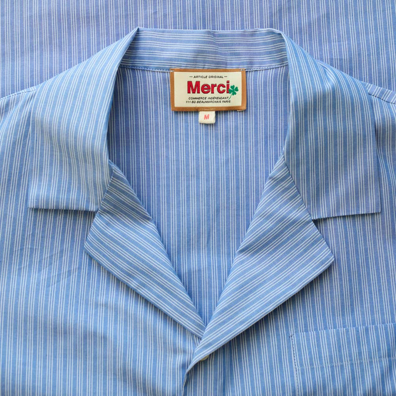 Merci - Pyjama en Coton - Rayures Doubles Bleu