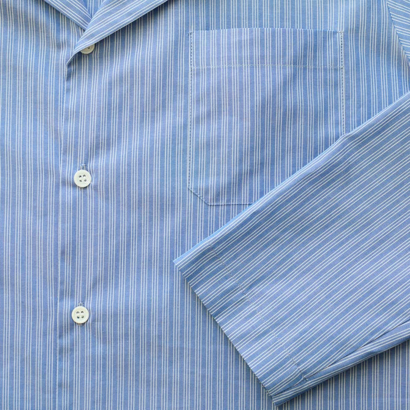 Merci - Pyjama en Coton - Rayures Doubles Bleu