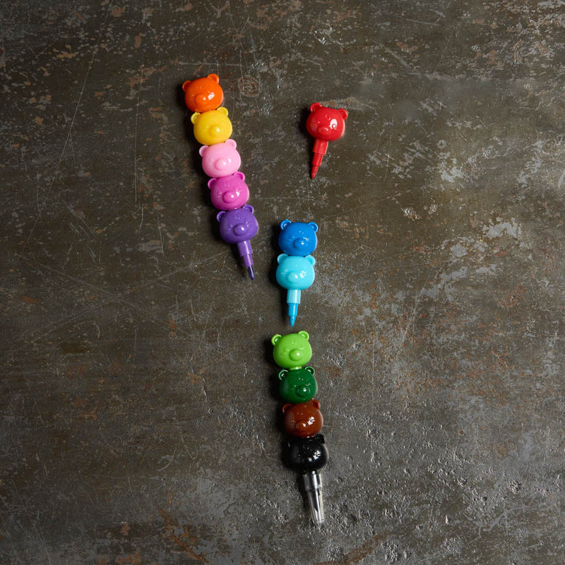Crayons de couleurs empilables - Oursons