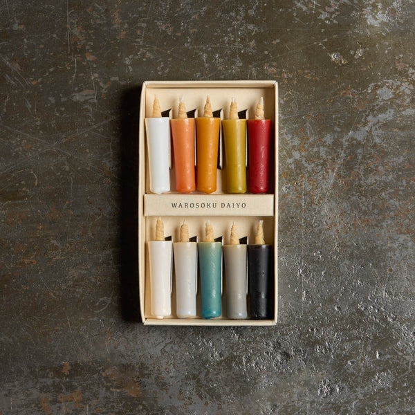 Bougies en cire de riz - Couleurs terre