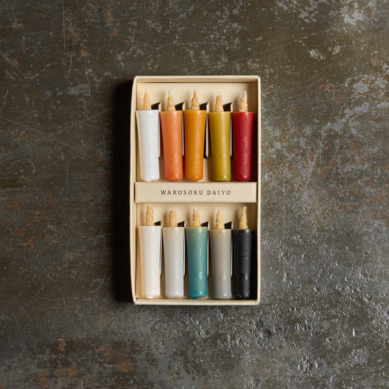 Bougies en cire de riz - Couleurs terre