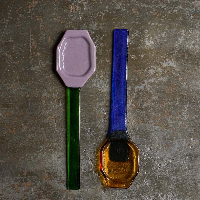 Cuillère à café en verre - Jaune