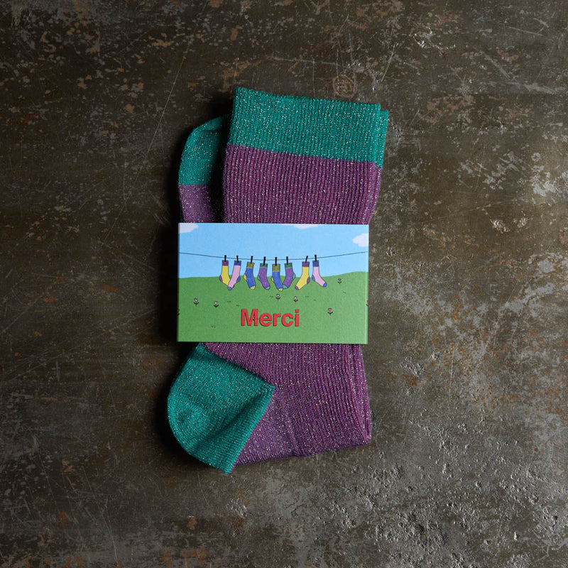 Merci - Chaussettes Lulu - Violet & Turquoise