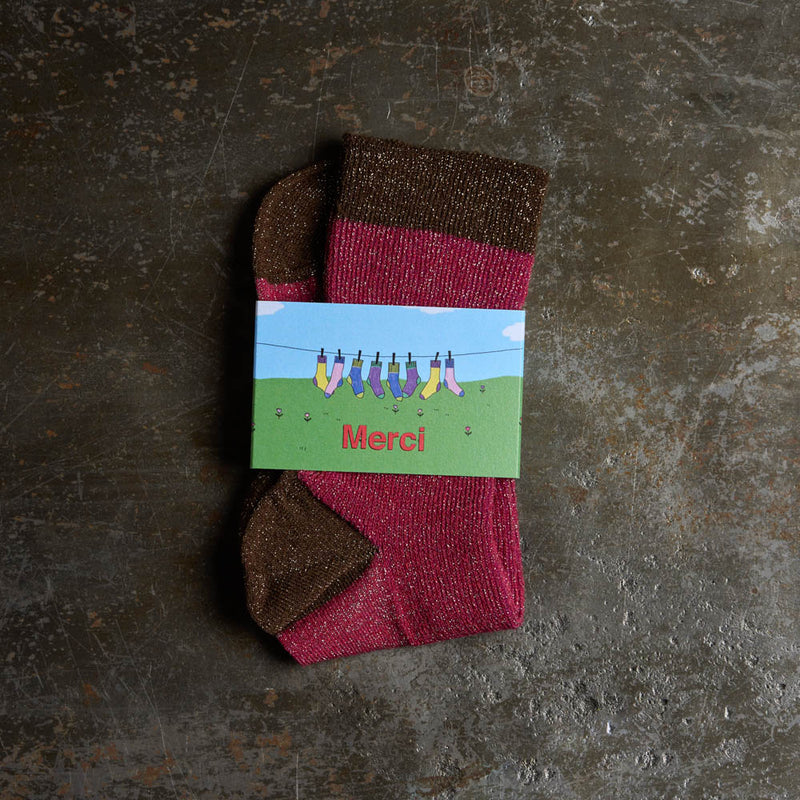 Merci - Chaussettes Lulu - Rose & Marron