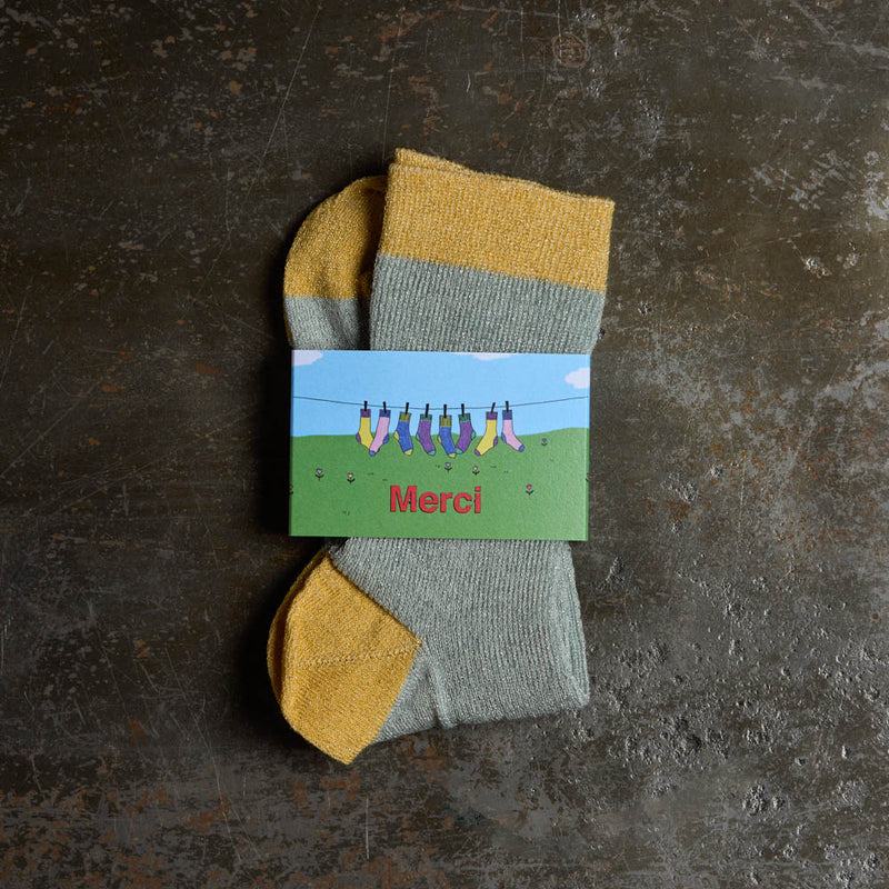 Merci - Chaussettes Lulu - Ciel & Jaune