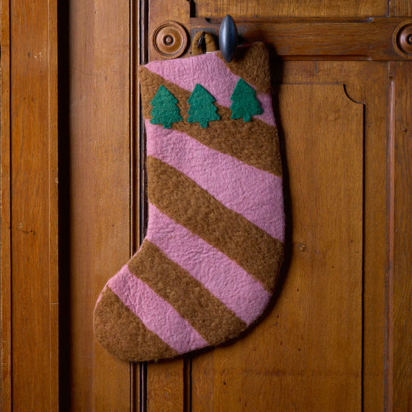 Ornement tissé à la main - Chaussette de Noël