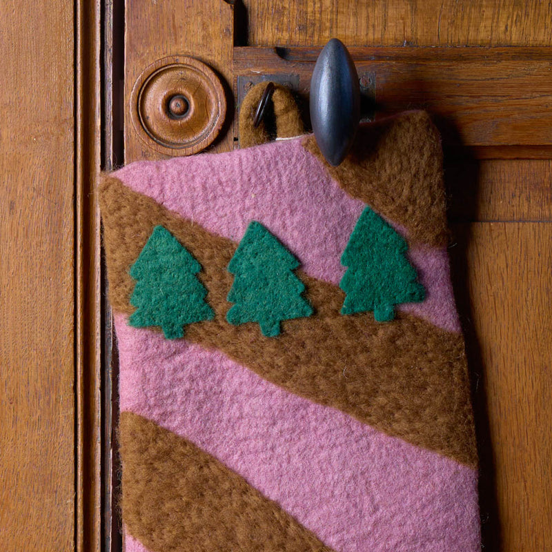 Ornement tissé à la main - Chaussette de Noël