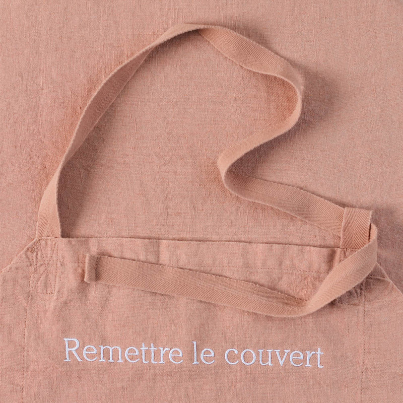 Merci x Our Place - Tablier en lin lavé - Rose Argile