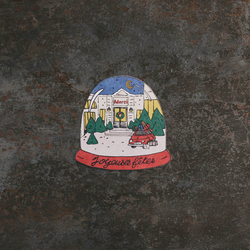 Carte postale Merci - Boule de neige