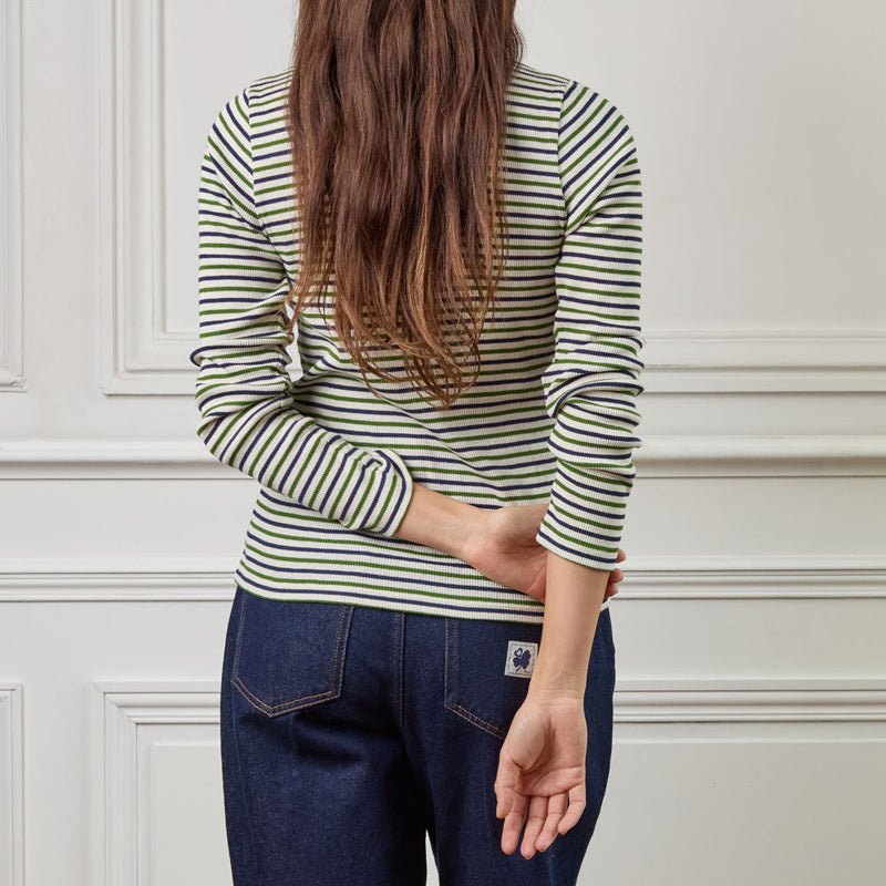 Merci - T-shirt Carla - Marine & Vert