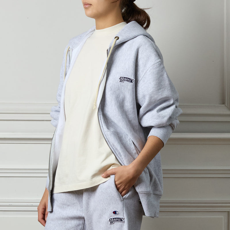 Merci x Champion - Sweat Full Zip Patch - Gris