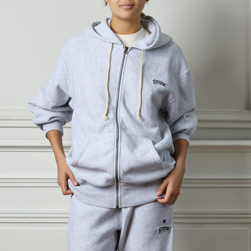 Merci x Champion - Sweat Full Zip Patch - Gris