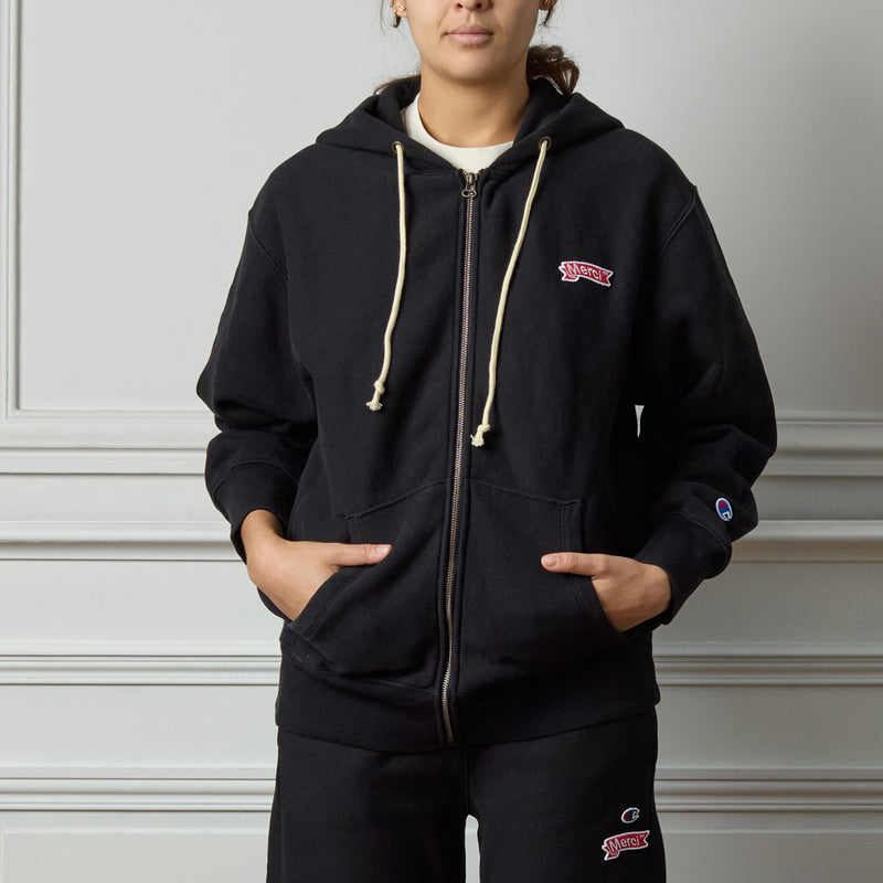 Merci x Champion - Sweat Full Zip Patch - Noir