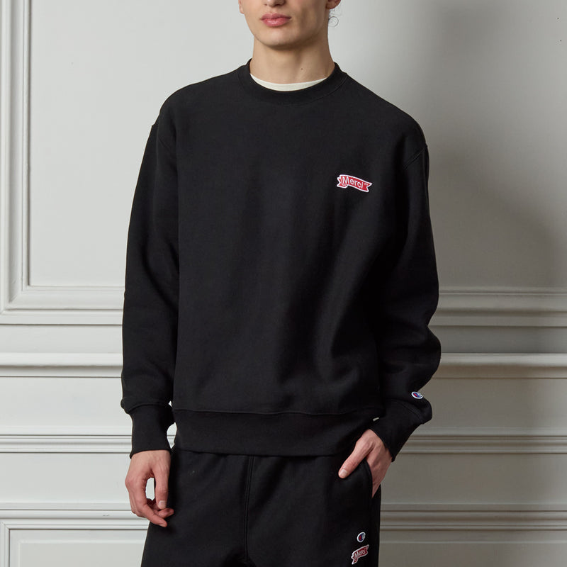 Merci x Champion - Crewneck Merci Patch - Noir