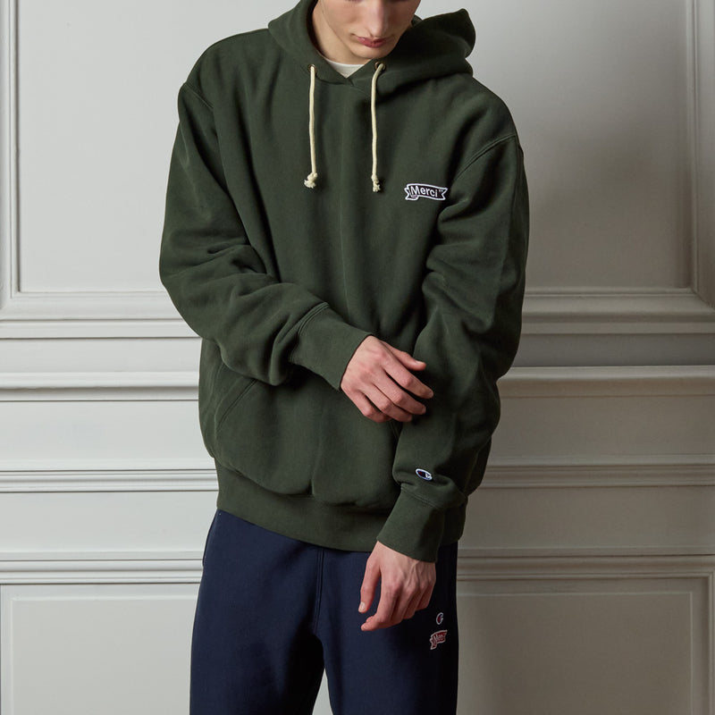 Merci x Champion - Sweat à Capuche Merci Patch- Forest