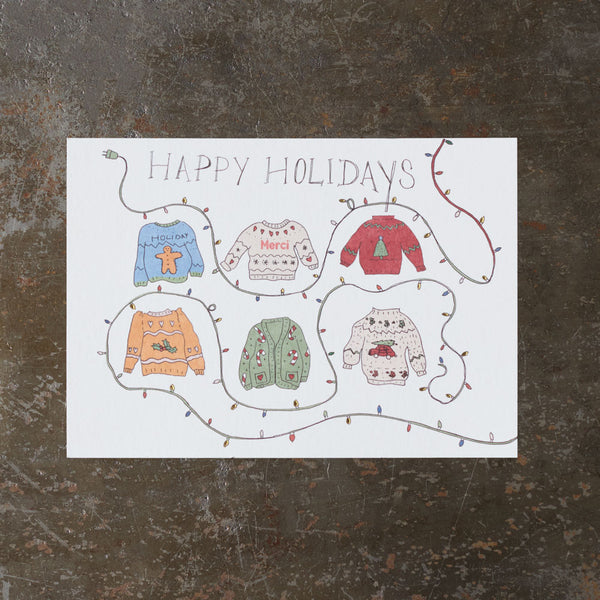 Carte postale Merci - Happy Holidays