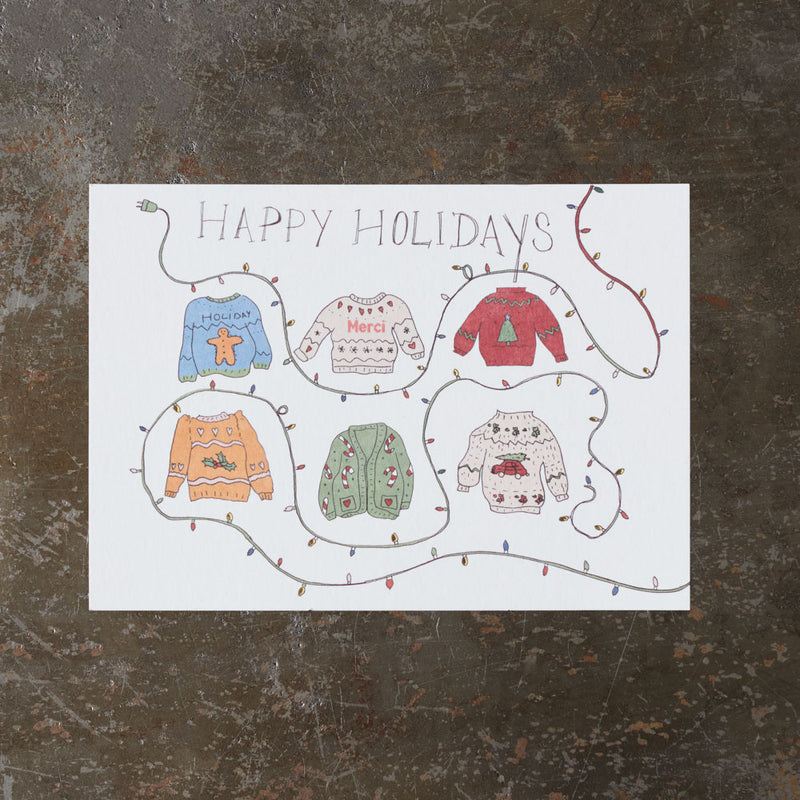 Carte postale Merci - Happy Holidays