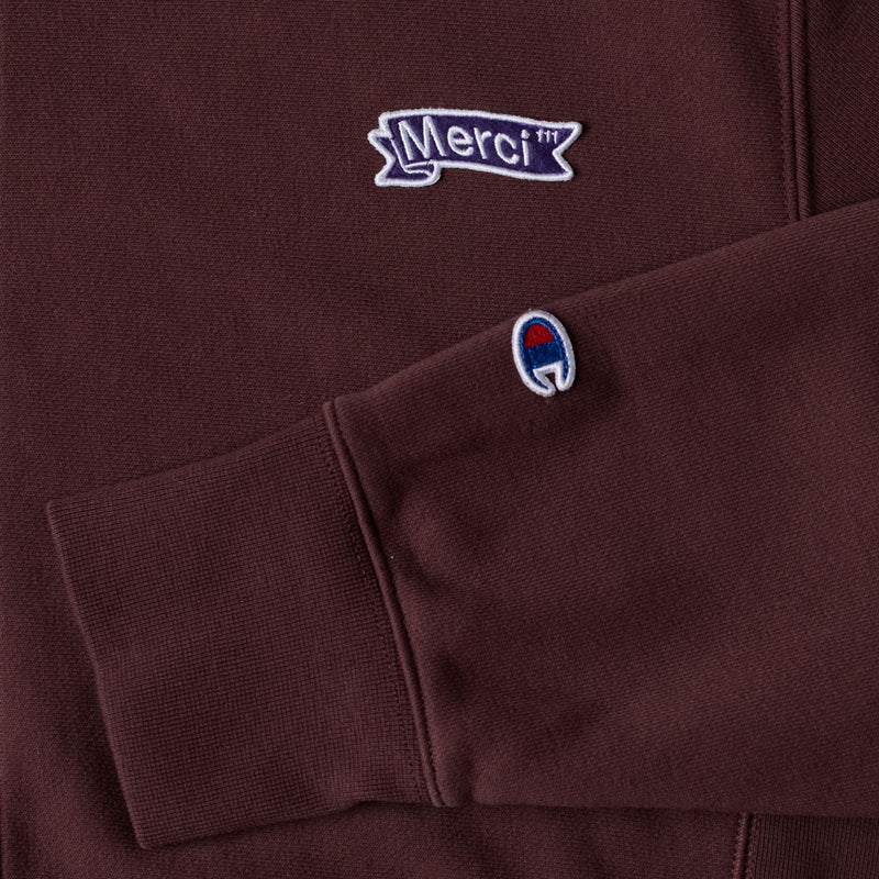 Merci x Champion - Sweat Full Zip Patch - Wine
