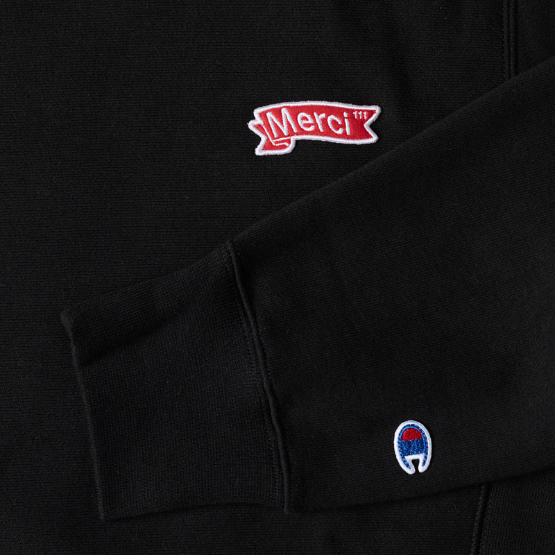 Merci x Champion - Crewneck Merci Patch - Noir