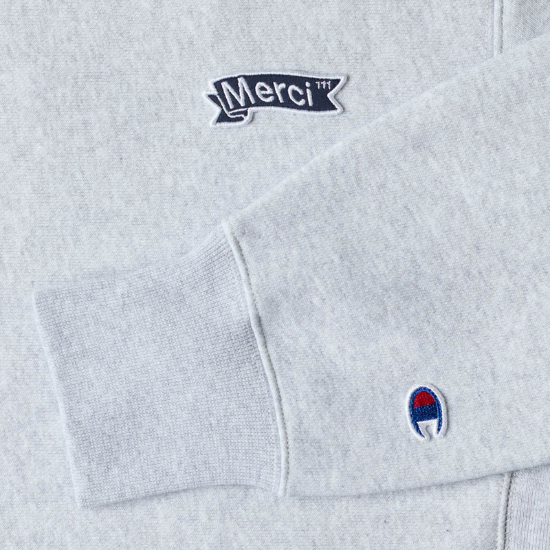 Merci x Champion - Sweat à Capuche Merci Patch- Gris