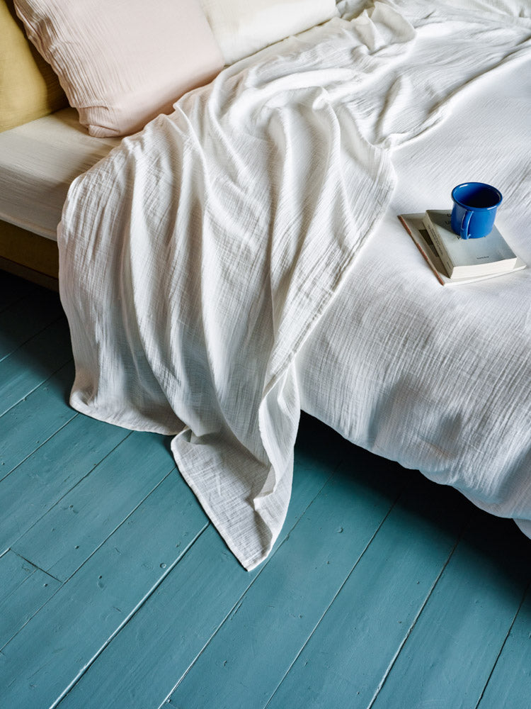 Merci - Drap Plat En Gaze De Coton - Blanc De Meudon