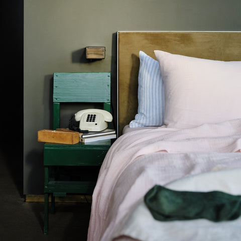 Cotton gauze pillowcase - Rose de Bagatelle