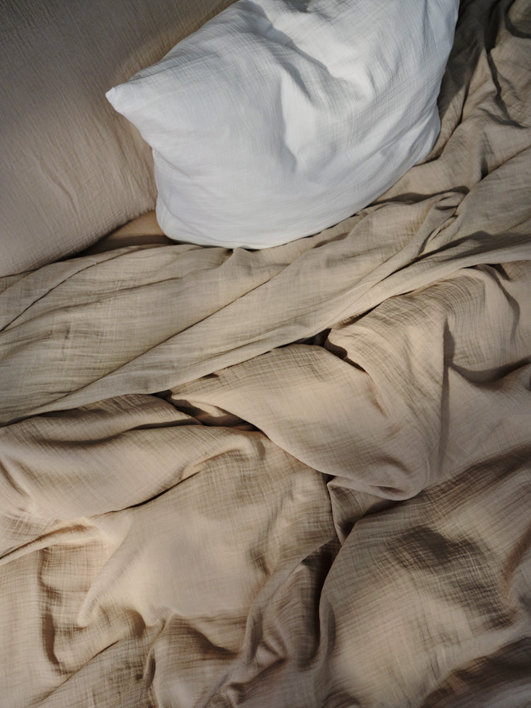 Merci - Housse De Couette En Gaze De Coton - Beige Quai De Seine
