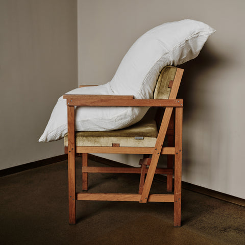 Cotton gauze rectangle cushion - Blanc de Meudon