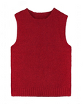 Pull sans manches Merci Paris Lima rouge en maille douce d'alpaga et laine, coupe minimaliste et épurée