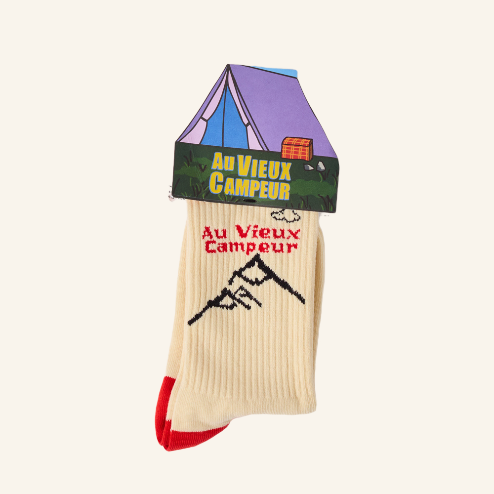 Au Vieux Campeur - Congés Payés - Chaussettes Chaine Montagnes - Ecru