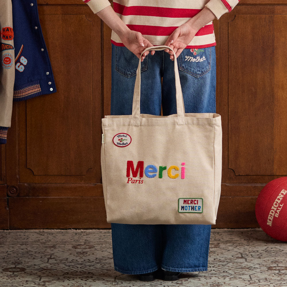 Mother x Merci - Tote bag - Natural & Multicoloured – Merci Paris
