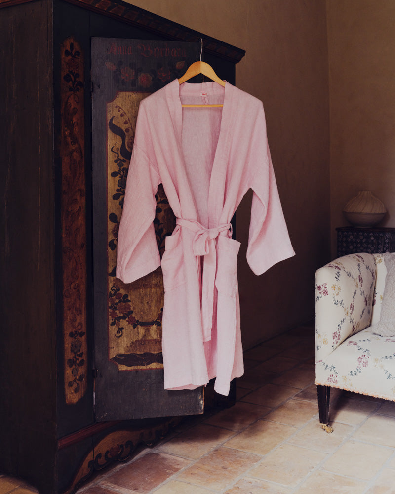 Merci - Linen bathrobe - Granita Pink
