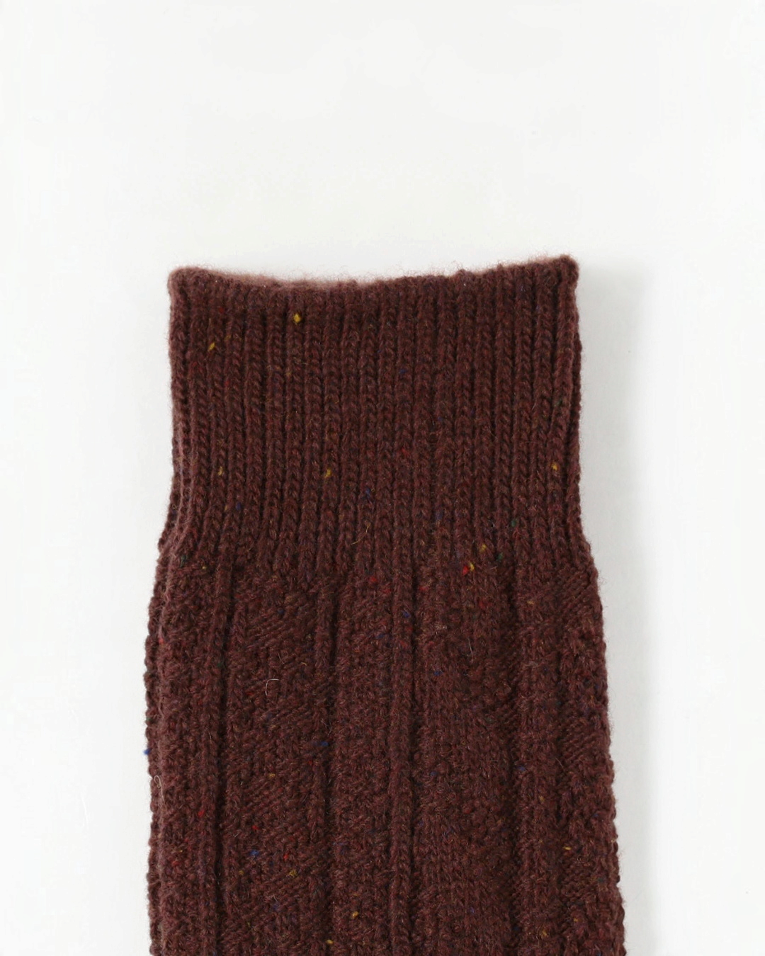 Chaussettes Merci Paris Beams Plus en laine marron à maille torsadée texturée avec effet chiné