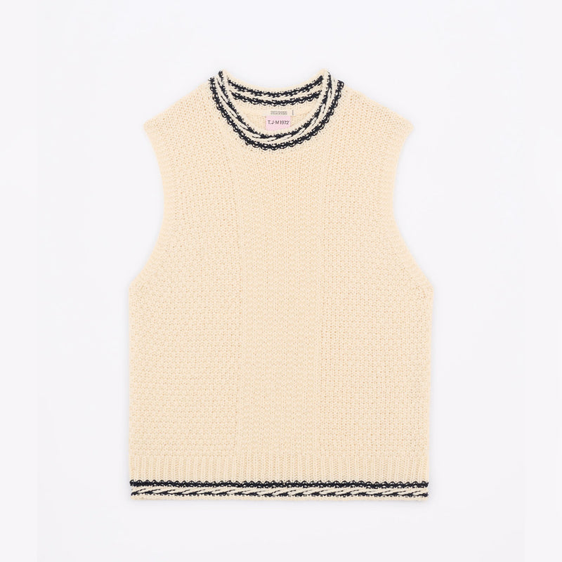 Tricots Jean Marc - Pull sans manches Meline - Ecru