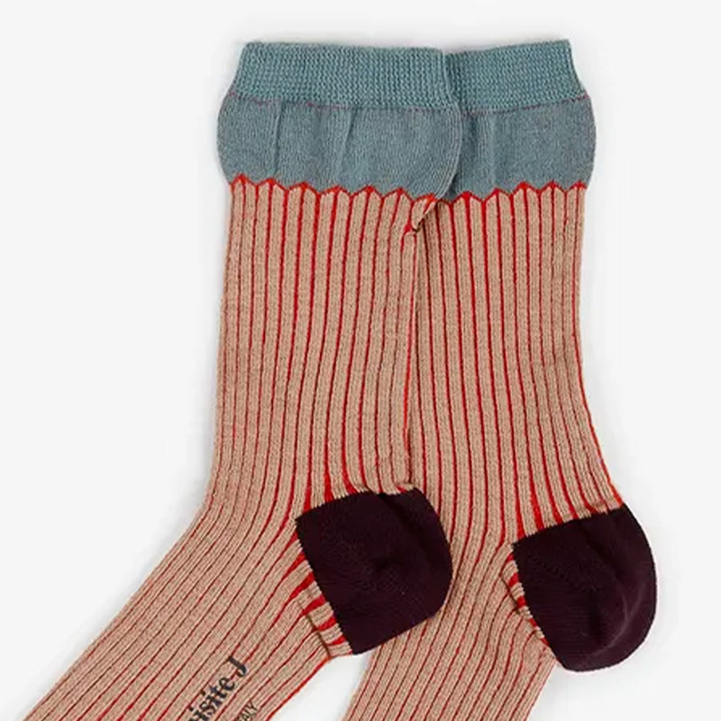 Exquisite J - Chaussettes CA74 - Rouge et Bleu