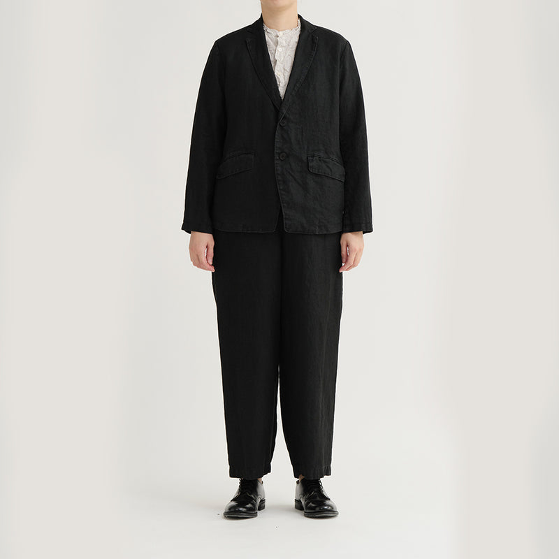 Pas de Calais - Veste tailleur en sergé de lin - Noir