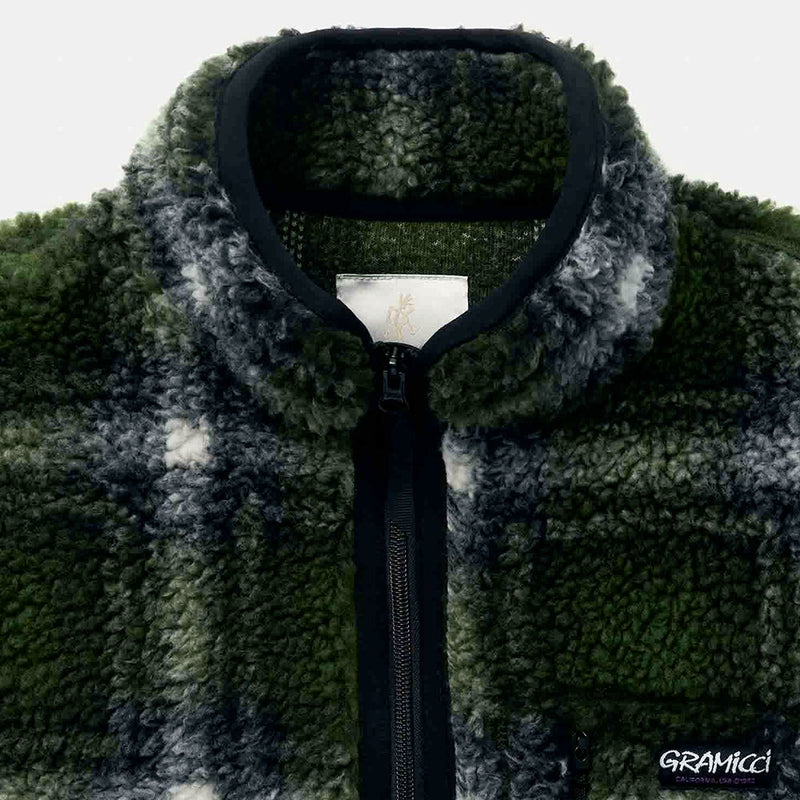 Gramicci - Veste Shadow Plaid Sherpa - Vert