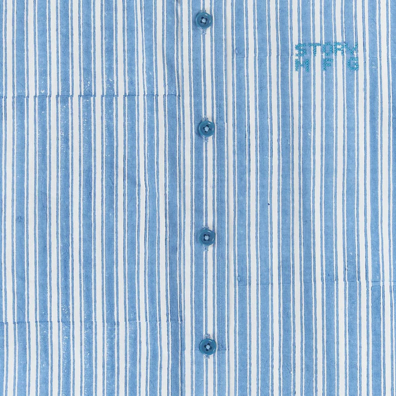 Story MFG - Chemise à rayures - Bleu