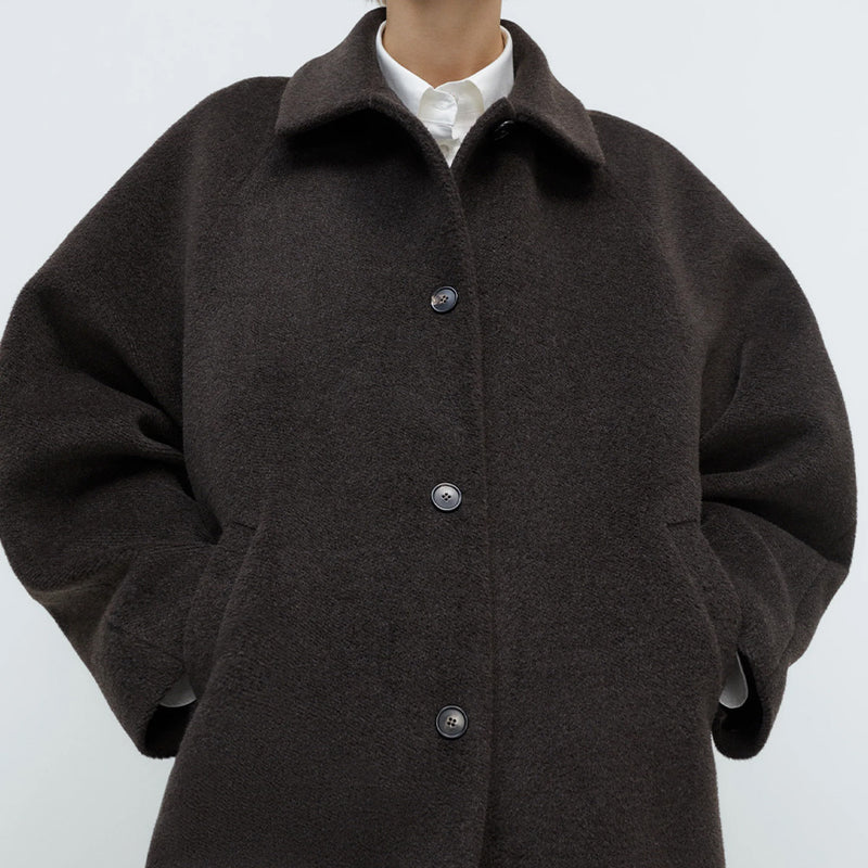 Cordera - Manteau Laine Boutons - Marron